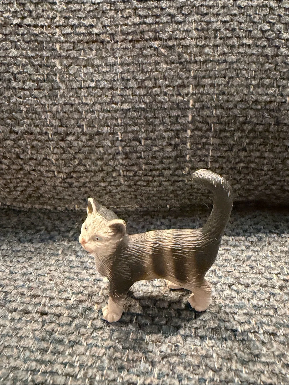 Schlick Vintage Gray and White Small Cat Figurine Toy